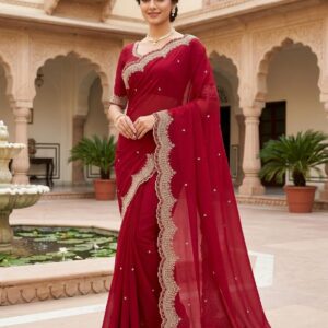 Georgette Sarees/ Moti work Saree